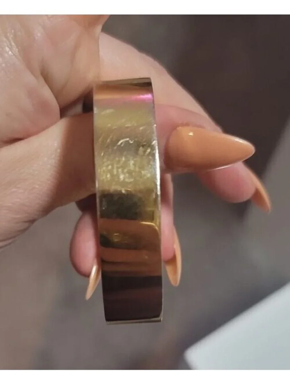TORY BURCH FITBIT GOLDTONE HINGED BRACELET*DEFECT READ*